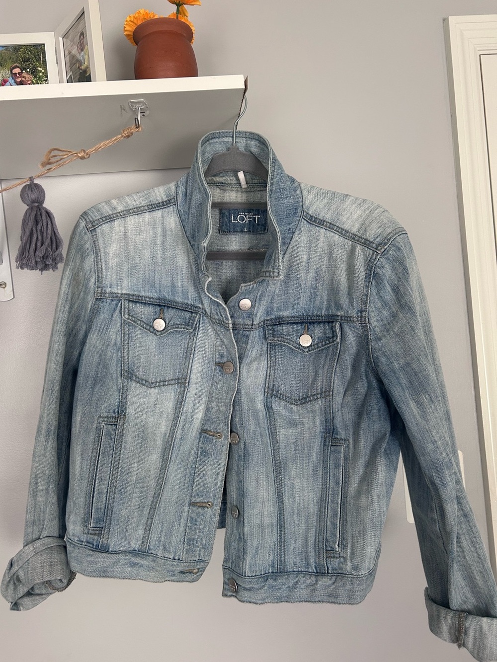 LOFT Light Blue Washed Denim Jacket